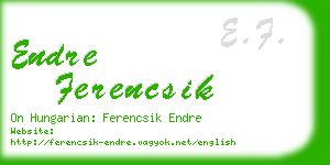 endre ferencsik business card